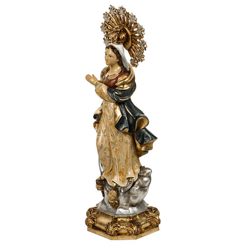 Estatua Inmaculada Concepción 50cm pasta de madera acaba 8