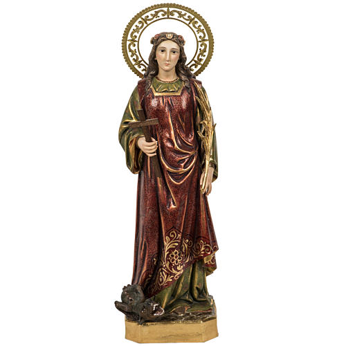 Saint Margaret statue 60cm in wood paste, extra finish 1