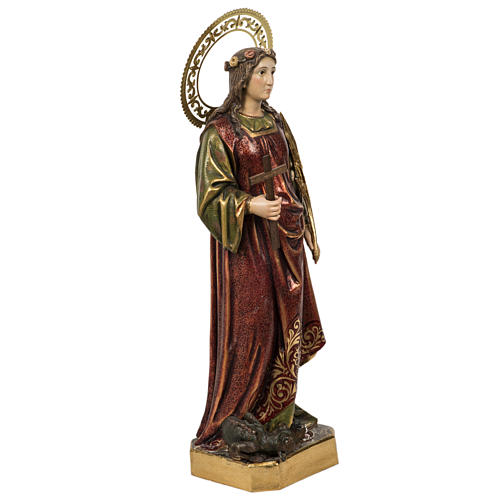 Saint Margaret statue 60cm in wood paste, extra finish 10