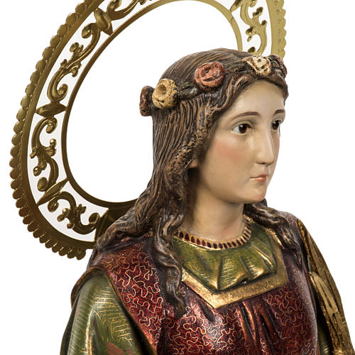 Saint Margaret statue 60cm in wood paste, extra finish 11