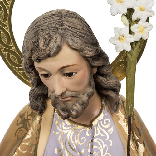 Saint Joseph with baby statue 60cm in wood paste, elegant finish 2