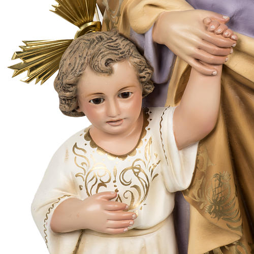 Saint Joseph with baby statue 60cm in wood paste, elegant finish 3