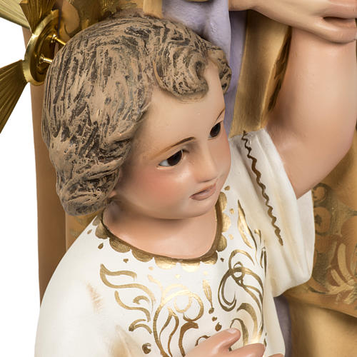 Saint Joseph with baby statue 60cm in wood paste, elegant finish 6