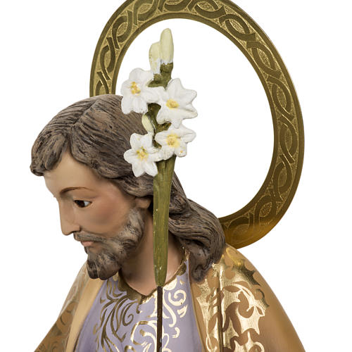 Saint Joseph with baby statue 60cm in wood paste, elegant finish 10