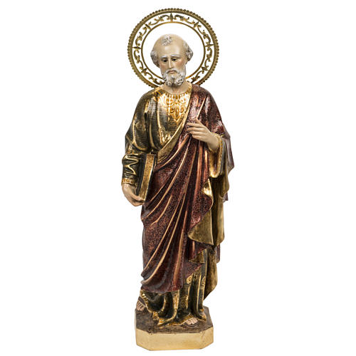 Saint Peter statue 60cm in wood paste, extra finish 1