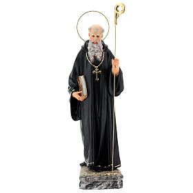 12" Saint Benedict statue, wood pulp with glass eyes