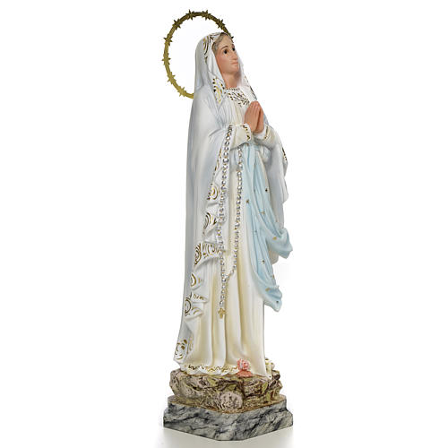 Virgen de Lourdes 40 cm pasta de madera elegante 2
