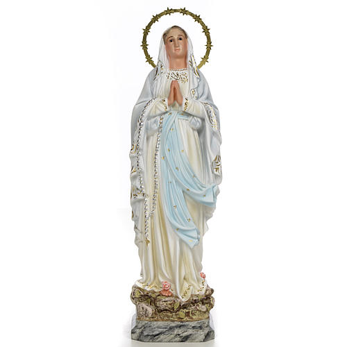 Virgin of Lourdes wooden paste 40cm, fine finish 1