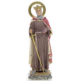 San Luigi Re di Francia 40 cm pasta di legno dec. elegante