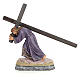 Gesù con la croce in spalla 30 cm pasta di legno dec. elegante s1