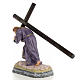 Gesù con la croce in spalla 30 cm pasta di legno dec. elegante s2