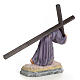 Gesù con la croce in spalla 30 cm pasta di legno dec. elegante s3