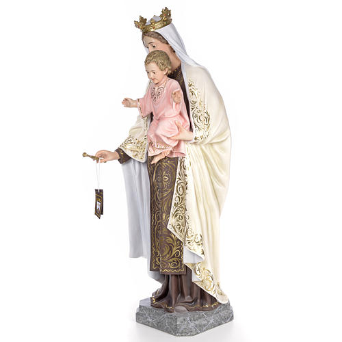 Virgen del Carmen pasta de madera 140 cm decoración elegante 2