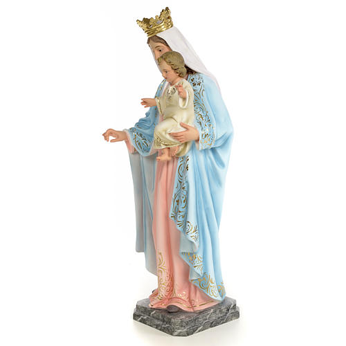 Virgen del Rosario 60 cm pasta de madera elegante 2