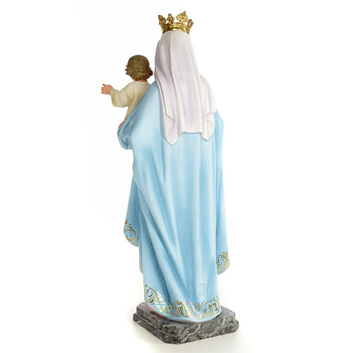 Virgen del Rosario 60 cm pasta de madera elegante 3