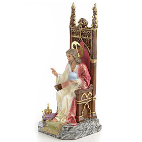 Sacro cuore di Gesù su trono 25 cm dec. elegante