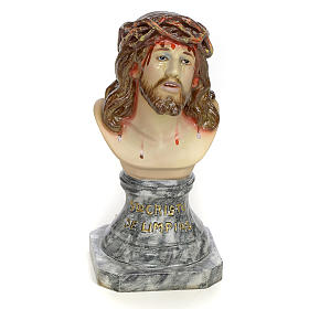 Buste Christ de Limpias 30 cm pâte à bois fin. élégante