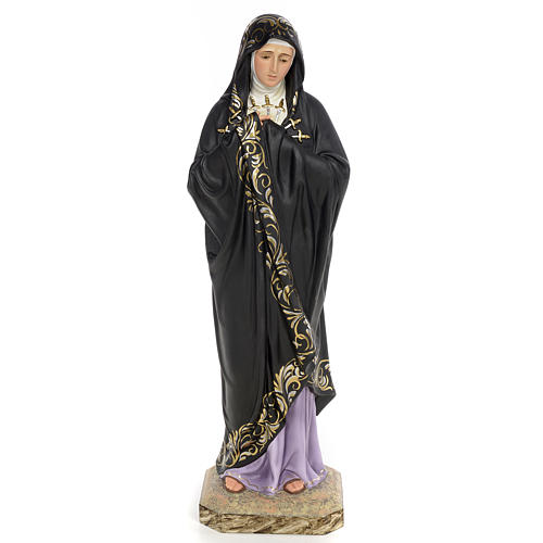 Virgen de la Soledad 50 cm pasta de madera elegante 1