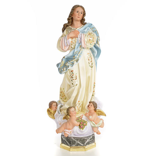 Inmaculada Concepción 80 cm pasta de madera elegante 1