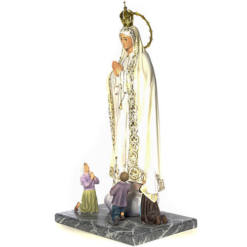 Our Lady of Fatima with seers 120cm wood paste, elegant decorati 2
