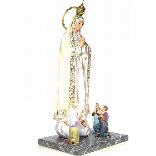 Our Lady of Fatima with seers 120cm wood paste, elegant decorati 4