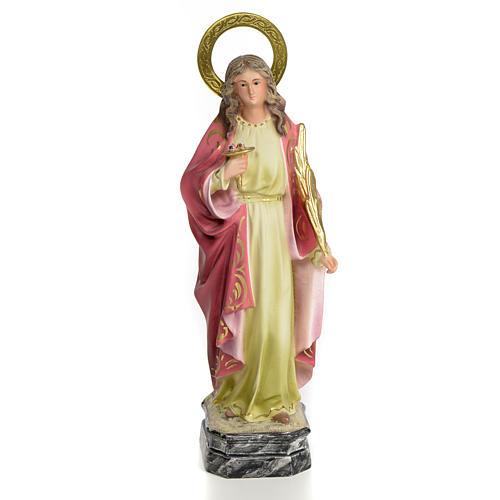 Saint Lucy statue 50cm in wood paste, elegant decoration 1