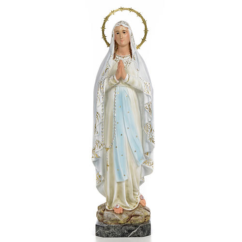 Virgin of Lourdes wooden paste 50cm, fine finish 1