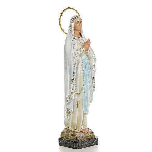 Virgin of Lourdes wooden paste 50cm, fine finish 4