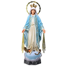 Madonna Miracolosa 40 cm pasta di legno dec. elegante