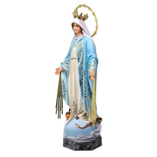 Virgin of the miraculous medal wooden paste 40cm, fine finish 3