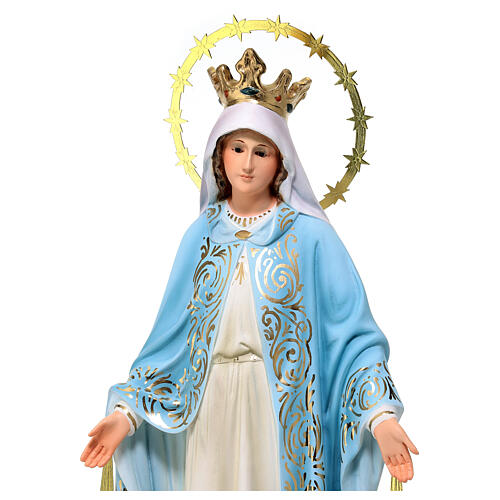 Virgin of the miraculous medal wooden paste 40cm, fine finish 4