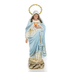 Sagrado Corazón de María 20 cm pasta de madera ele