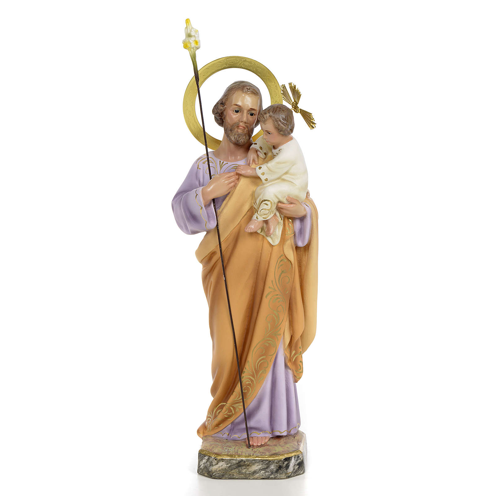 St Joseph à l'enfant 30 cm pâte à bois | vente en ligne sur HOLYART