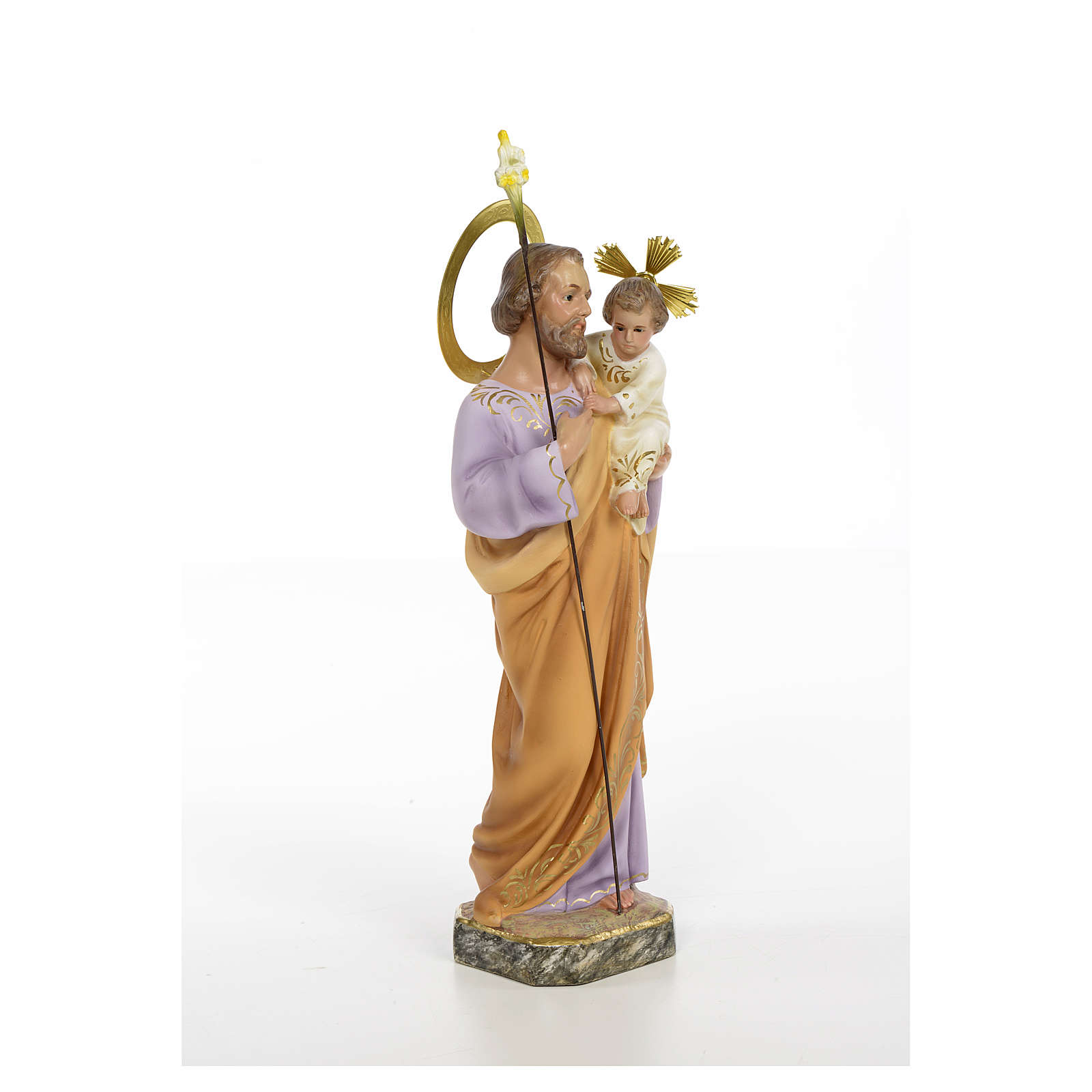 St Joseph à l'enfant 30 cm pâte à bois | vente en ligne sur HOLYART