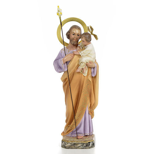San Giuseppe Bambino in braccio 30 cm pasta di legno dec. elegan 1