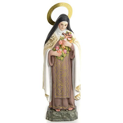 Santa Teresa di Lisieux 20 cm pasta di legno dec. elegante 1