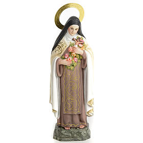 Santa Teresa de Lisieux 20 cm pasta de madeira acab. elegante