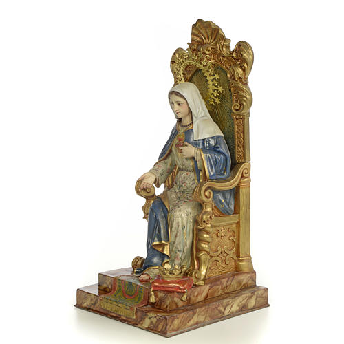 Sacro Cuore Maria su trono 50 cm pasta di legno dec. extra 2