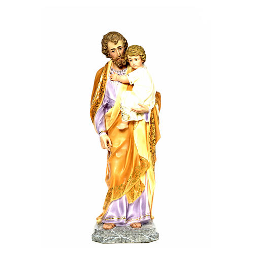 San Giuseppe Bambino in braccio 110 cm pasta legno dec. elegante 6