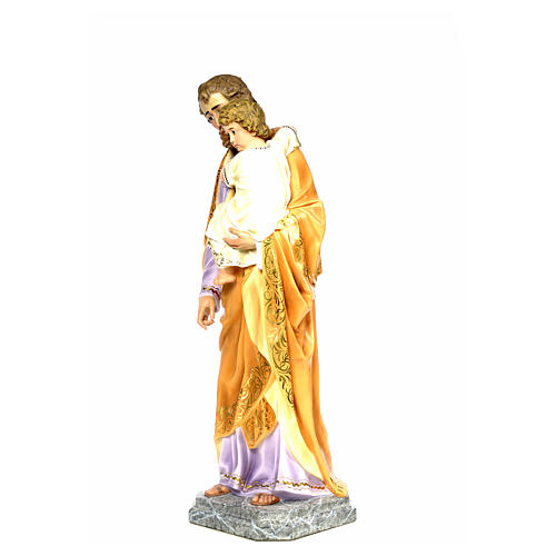 San Giuseppe Bambino in braccio 110 cm pasta legno dec. elegante 7