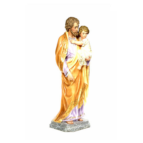 San Giuseppe Bambino in braccio 110 cm pasta legno dec. elegante 9