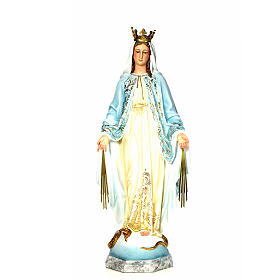 Vierge Miraculeuse 120 cm pâte bois élégante