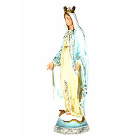 Virgin of the miracle medal wood paste 120cm, fine finish