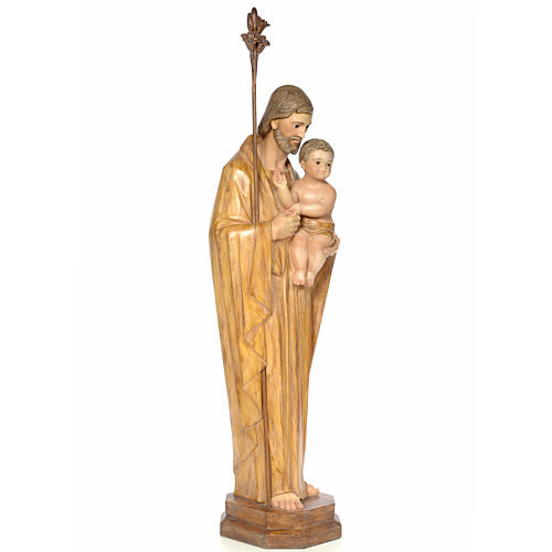 Saint Joseph 100cm wood paste, burnished decoration 4