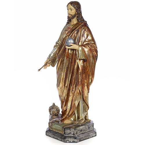 Cristo Sacerdote Re 80 cm pasta di legno dec. policroma 2