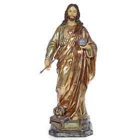 Cristo Sacerdote Rei 80 cm acab. policromado pasta madeira