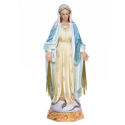 Madonna Miracolosa 80 cm pasta di legno dec. elegante 1