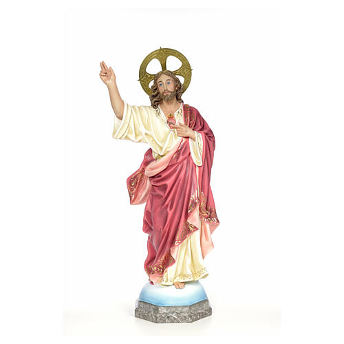 Sacro Cuore di Gesù 100 cm pasta di legno dec. elegante 1