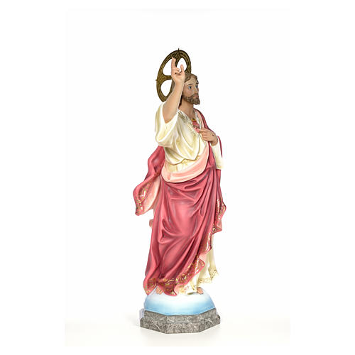 Sacro Cuore di Gesù 100 cm pasta di legno dec. elegante 4
