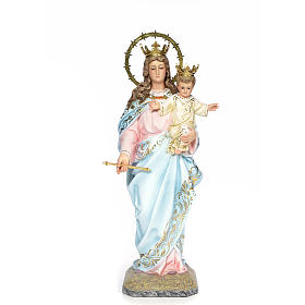 Virgen Auxiliadora 80cm pasta de madera dec. Elegante